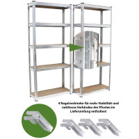 Schwerlastregal 170x75x30 cm 2er Set Steckregal Lagerregal