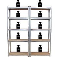 Schwerlastregal 170x75x30 cm 2er Set Steckregal Lagerregal