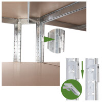 TRUTZHOLM Schwerlastregal 2er Set 200x100x30 cm verzinkt 900 kg mit 6 Böden