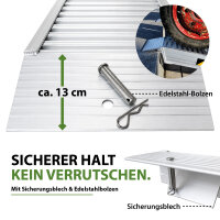 TRUTZHOLM 1x Schwerlastrampe 1650 kg Länge 265 cm Alu Breite 35 cm Auffahrrampe für Baumaschinen PKW