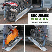 TRUTZHOLM 1x Schwerlastrampe 1000 kg Länge 200 cm Alu Auffahrrampe für Motorrad Quad PKW Maschinen