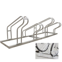 Fahrradständer für 4 Fahrräder höhenversetzt 140 x 45 cm Stahl feuerverzinkt grau 2x2 Bodenparker Reihenparker
