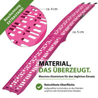 TRUTZHOLM 2x Auffahrrampe klappbar 228 cm Traglast 680 kg Alu gelocht Rampe Motorradrampe pink