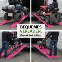 TRUTZHOLM 2x Auffahrrampe klappbar 228 cm Traglast 680 kg Alu gelocht Rampe Motorradrampe pink
