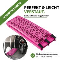 TRUTZHOLM 2x Auffahrrampe klappbar 228 cm Traglast 680 kg Alu gelocht Rampe Motorradrampe pink