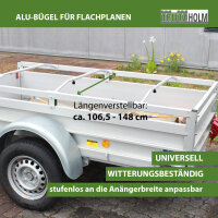 2er Set Alu-Bügel für Anhänger Flach-Planen verstellbar 1065 - 1480mm Planenstütze