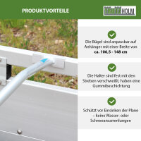 2er Set Alu-Bügel für Anhänger Flach-Planen verstellbar 1065 - 1480mm Planenstütze