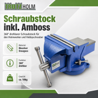Schraubstock parallel 360° drehbar mit Amboss für Werkbank 200 mm / 8"