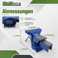 Schraubstock parallel 360° drehbar mit Amboss für Werkbank 200 mm / 8"