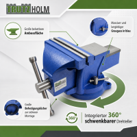 Schraubstock parallel 360° drehbar mit Amboss für Werkbank 200 mm / 8"