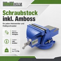 Schraubstock parallel 360° drehbar mit Amboss für Werkbank 150 mm / 6"