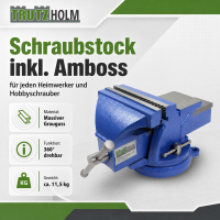 Schraubstock parallel 360° drehbar mit Amboss für Werkbank 150 mm / 6"