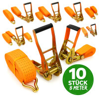 10x Spanngurte mit Ratsche Zurrgurt 8m 5000kg 5to 2-tlg....