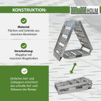 TRUTZHOLM 1x Auffahrrampe 2-fach klappbar 198cm Traglast 340kg Alu grau gelocht Rampe Verladerampe