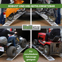 TRUTZHOLM 1x Auffahrrampe 2-fach klappbar 198cm Traglast 340kg Alu grau gelocht Rampe Verladerampe