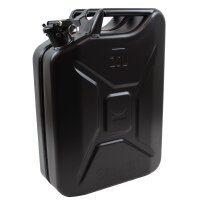 Metallkanister schwarz 20 Liter inkl. Ausgießer + Halter Benzin Diesel