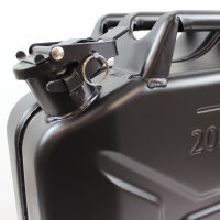 Metallkanister schwarz 20 Liter inkl. Ausgießer + Halter Benzin Diesel