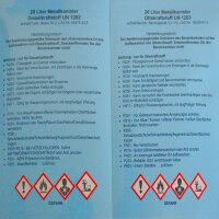 Metallkanister schwarz 20 Liter inkl. Ausgießer + Halter Benzin Diesel