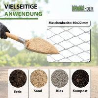 TRUTZHOLM Schubkarren Durchwurfsieb Gartensieb 100x60cm Sieb Kompost Gitter Durchwurfgitter Erdsieb