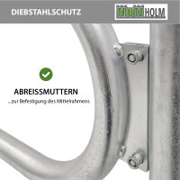 Fahrradanlehnbügel 115 x 124 cm Stahl feuerverzinkt Ø 60 mm Einbetonieren Fahrradständer Parker Typ O