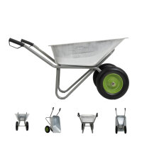 2-Rad Schubkarre verzinkt 110L Gartenkarre Baukarre...