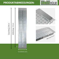 TRUTZHOLM 2x Auffahrrampen 200 x 28 cm 540 kg Alu gelocht starr Verladerampen Motorradrampen grau