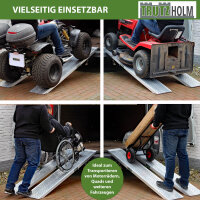 TRUTZHOLM 2x Auffahrrampen 200 x 28 cm 540 kg Alu gelocht starr Verladerampen Motorradrampen grau