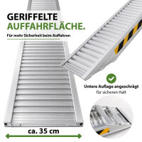 TRUTZHOLM 2x Schwerlastrampe 3300 kg Länge 265 cm Alu Breite 35 cm Auffahrrampe für Baumaschinen PKW
