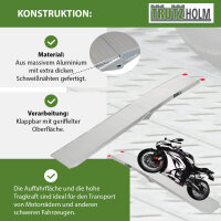 TRUTZHOLM 1x Auffahrrampe Alu klappbar 205 cm 340 kg Tragkraft rutschhemmend gerillt Verladerampe