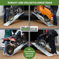 TRUTZHOLM 1x Auffahrrampe Alu klappbar 205 cm 340 kg Tragkraft rutschhemmend gerillt Verladerampe