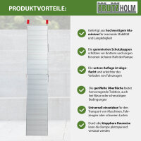 TRUTZHOLM 1x Auffahrrampe Alu klappbar 205 cm 340 kg Tragkraft rutschhemmend gerillt Verladerampe