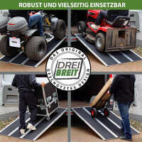 DREIBREIT by TRUTZHOLM Alu Auffahrrampe 175 cm 2-fach klappbar Tragkraft 1020 kg beschichtet Rampe