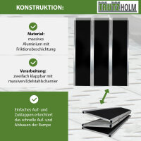 DREIBREIT by TRUTZHOLM Alu Auffahrrampe 175 cm 2-fach klappbar Tragkraft 1020 kg beschichtet Rampe