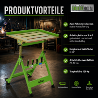 mobiler Schweißtisch höhenverstellbar 77-92 cm klappbar Stahl 150 Kg stufenlos neigbar bis 90°