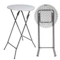 Stehtisch weiß Ø 60cm klappbar Partytisch...