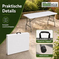Klapptisch 180x75x74 cm Kunststoff / Stahl Gartentisch Esstisch Campingtisch Partytisch Buffettisch