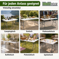 Klapptisch 180x75x74 cm Kunststoff / Stahl Gartentisch Esstisch Campingtisch Partytisch Buffettisch