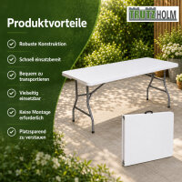 Klapptisch 180x75x74 cm Kunststoff / Stahl Gartentisch Esstisch Campingtisch Partytisch Buffettisch