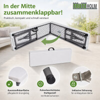 TRUTZHOLM Bierzeltbank klappbar für 4 Personen, 180 x 30 x 43 cm, weiß, Stahlgestell mit Tragegriff