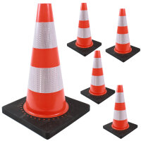 5x Verkehrskegel Pylone schwere Ausführung Leitkegel mit Reflektionsstreifen  45 cm  Warnkegel