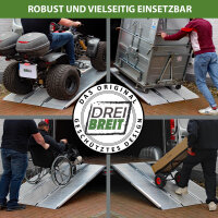 DREIBREIT by TRUTZHOLM Auffahrrampe 2-fach klappbar 175 cm 1650 kg Alu geriffelt Verladerampe massiv