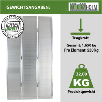 DREIBREIT by TRUTZHOLM Auffahrrampe 2-fach klappbar 175 cm 1650 kg Alu geriffelt Verladerampe massiv