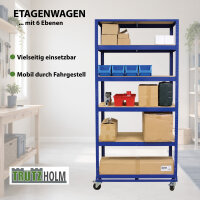 Etagenwagen Rollwagen 900kg 215cm Hoch 6 Ebenen 150 kg je Boden Transportwagen Magazinwagen Kommissionierregal