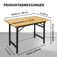 Werktisch klappbar 100 x 60 x 75 cm 150 kg Tragegriff Werkbank Arbeitstisch Werkstatttisch