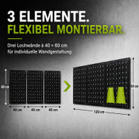Werkzeugwand 120 x 60 cm 17 tlg. Set Metall Lochwand Werkzeugaufbewahrung Lagersystem