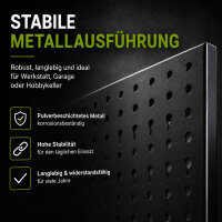 Werkzeugwand 120 x 60 cm 17 tlg. Set Metall Lochwand Werkzeugaufbewahrung Lagersystem
