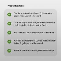Schubkarre 100 L 250 kg Gartenschubkarre Schiebkarre schlagfeste Mulde verstärkter Rahmen Schutzbügel