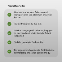 3x Handpackzange XL 300mm Packzange Handhebehaken Sappie Holzgreifer Heber