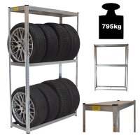 Reifenregal für 8 Räder 180x120x40 cm 795 kg...