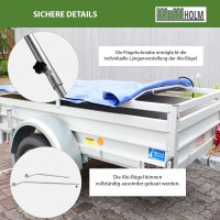 3 x Alu-Bügel Flachplanenbügel verstellbar 1065 - 1480 mm Aluminium Knaufschraube Anhängerplane Planenstütze